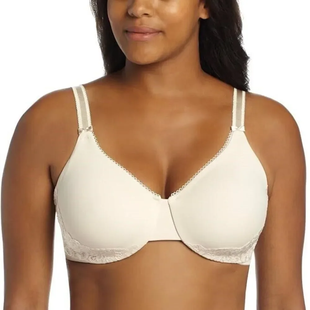 Olga Luxury Lift Underwire Lace Bra 35063 40C NWT Butterscotch Ivory Cream Beige